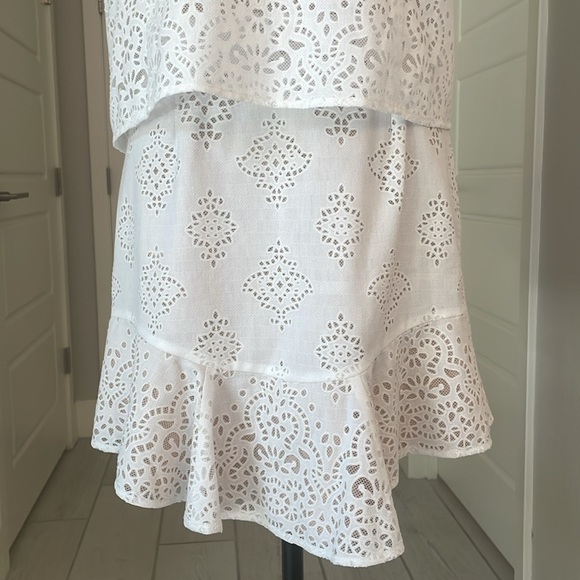 NWT BCBG MaxAzria Ivory Eyelet Boho Vivian Dress Size 6. - Picture 3 of 11